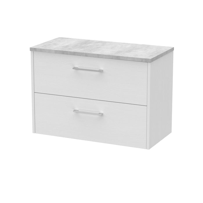 800mm Wall Hung 2 Drawer Vanity & Laminate Top Hudson Reed