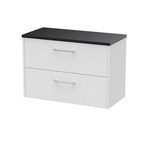 800mm Wall Hung 2 Drawer Vanity & Laminate Top Hudson Reed