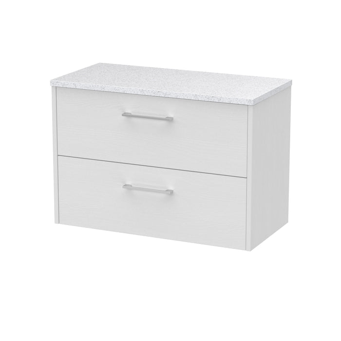 800mm Wall Hung 2 Drawer Vanity & Laminate Top Hudson Reed