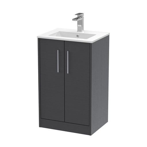500mm Floor Standing 2 Door Vanity & Basin 2 Hudson Reed