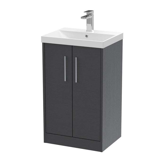 500mm Floor Standing 2 Door Vanity & Basin 3 Hudson Reed