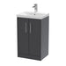 500mm Floor Standing 2 Door Vanity & Basin 3 Hudson Reed