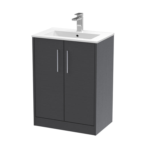 600mm Floor Standing 2 Door Vanity & Basin 2 Hudson Reed