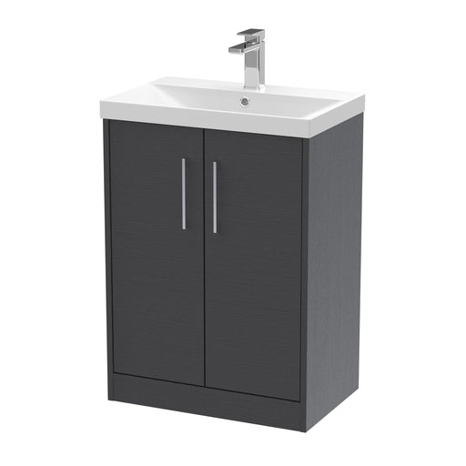 600mm Floor Standing 2 Door Vanity & Basin 3 Hudson Reed