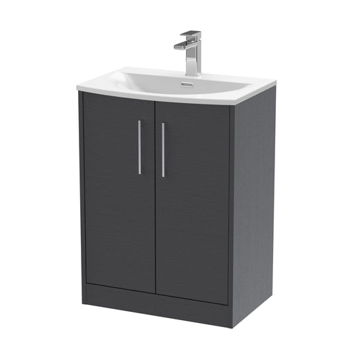 600mm Floor Standing 2 Door Vanity & Basin 4 Hudson Reed