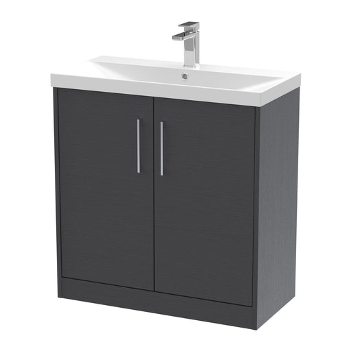 800mm Floor Standing 2 Door Vanity & Basin 3 Hudson Reed
