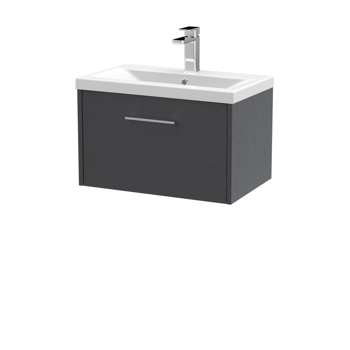 600mm Wall Hung Single Drawer Vanity & Basin 1 Hudson Reed