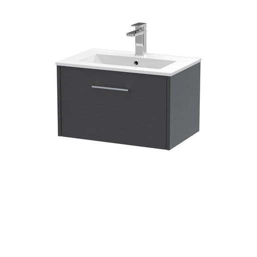 600mm Wall Hung Single Drawer Vanity & Basin 2 Hudson Reed