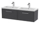 1200mm Wall Hung 2 Drawer Vanity & Double Basin Hudson Reed