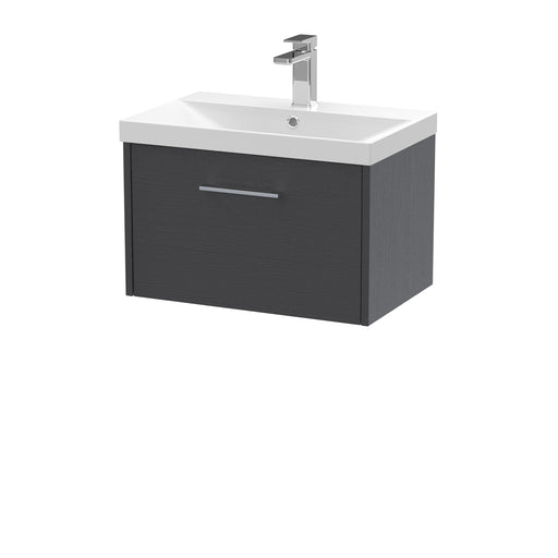 600mm Wall Hung Single Drawer Vanity & Basin 3 Hudson Reed