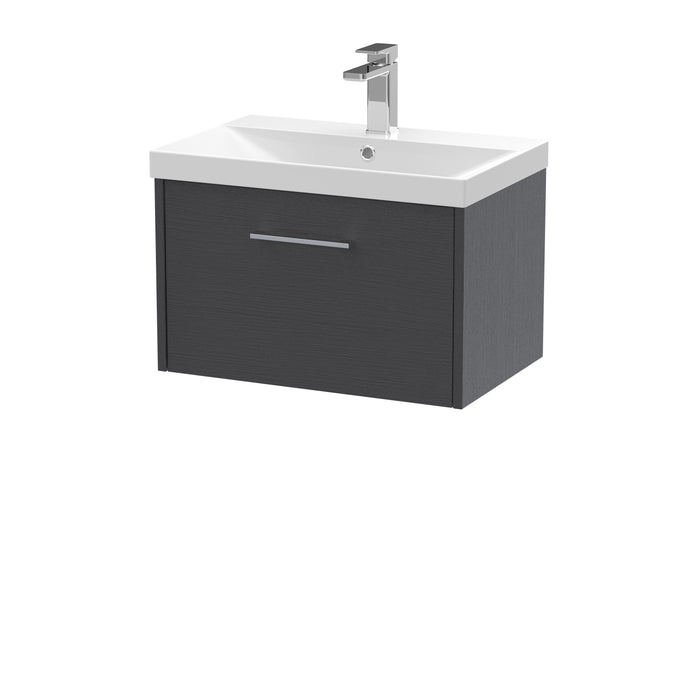600mm Wall Hung Single Drawer Vanity & Basin 3 Hudson Reed