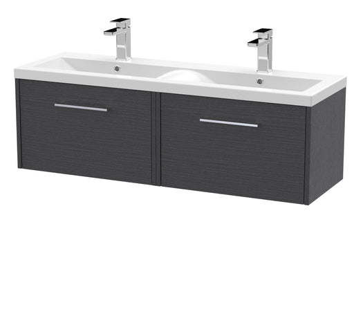 1200mm Wall Hung 2 Drawer Vanity & Double Basin Hudson Reed