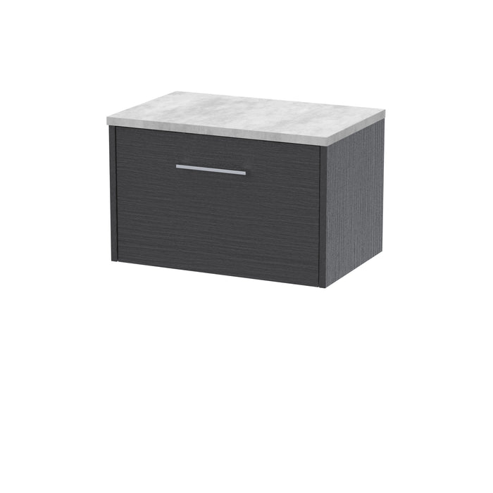 600mm Wall Hung Single Drawer Vanity & Laminate Top Hudson Reed
