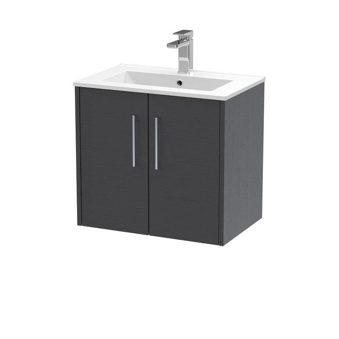 600mm Wall Hung 2 Door Vanity & Basin 2 Hudson Reed