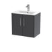 600mm Wall Hung 2 Door Vanity & Basin 2 Hudson Reed