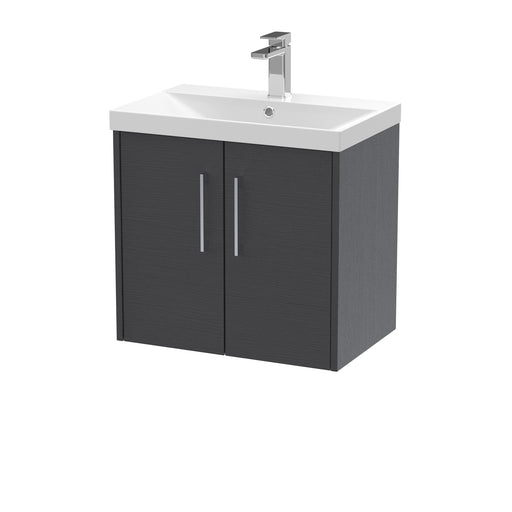 600mm Wall Hung 2 Door Vanity & Basin 3 Hudson Reed