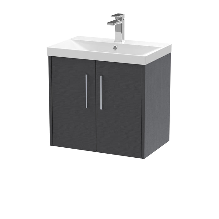 600mm Wall Hung 2 Door Vanity & Basin 3 Hudson Reed