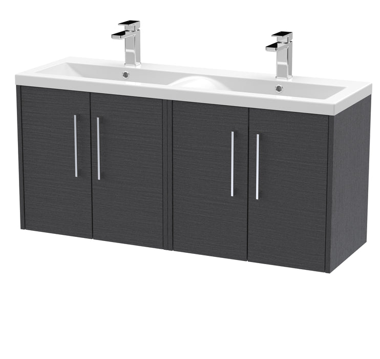 1200mm Wall Hung 4 Door Vanity & Double Basin Hudson Reed