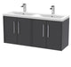 1200mm Wall Hung 4 Door Vanity & Double Basin Hudson Reed