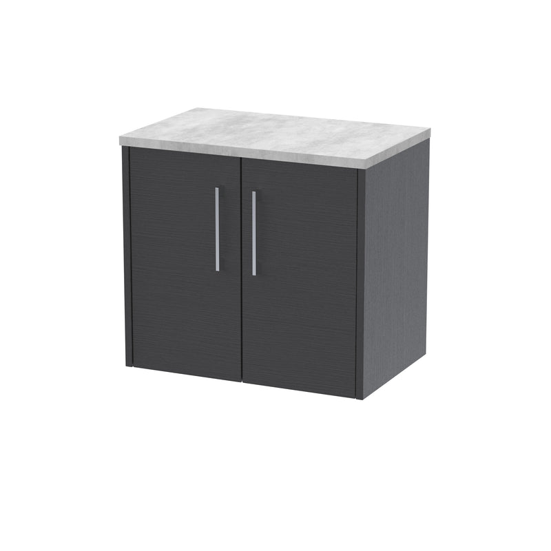 600mm Wall Hung 2 Door Vanity & Laminate Top Hudson Reed