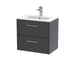 600mm Wall Hung 2 Drawer Vanity & Basin 2 Hudson Reed