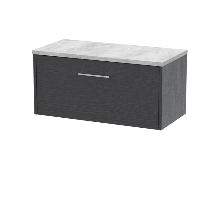 800mm Wall Hung Single Drawer Vanity & Laminate Top Hudson Reed