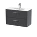 800mm Wall Hung 2 Drawer Vanity & Basin 2 Hudson Reed