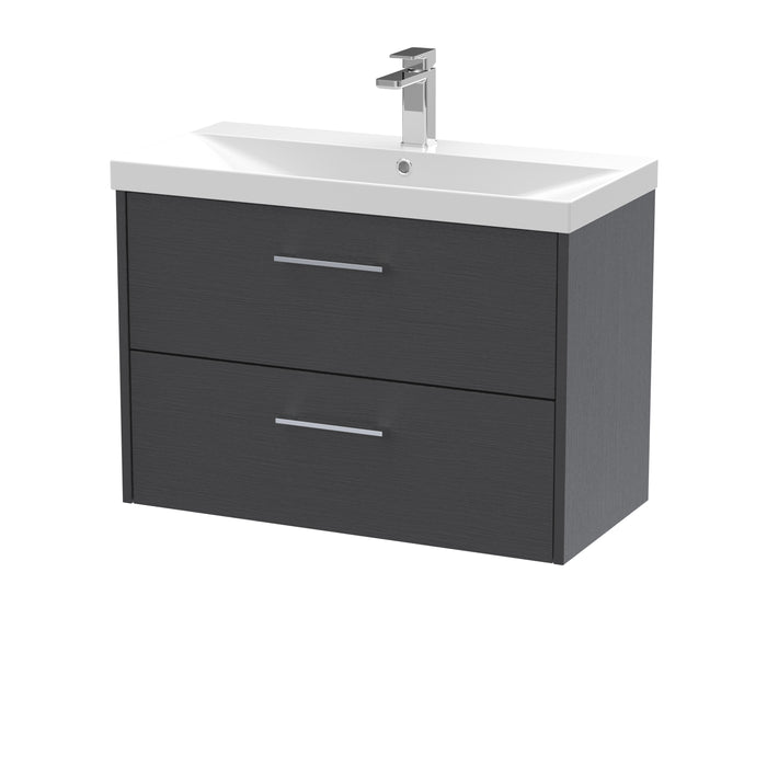 800mm Wall Hung 2 Drawer Vanity & Basin 3 Hudson Reed