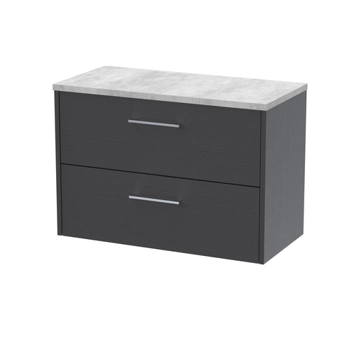 800mm Wall Hung 2 Drawer Vanity & Laminate Top Hudson Reed