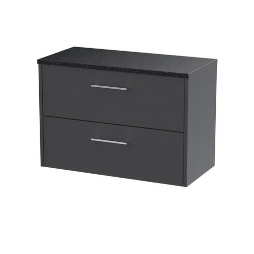 800mm Wall Hung 2 Drawer Vanity & Laminate Top Hudson Reed
