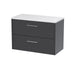 800mm Wall Hung 2 Drawer Vanity & Laminate Top Hudson Reed