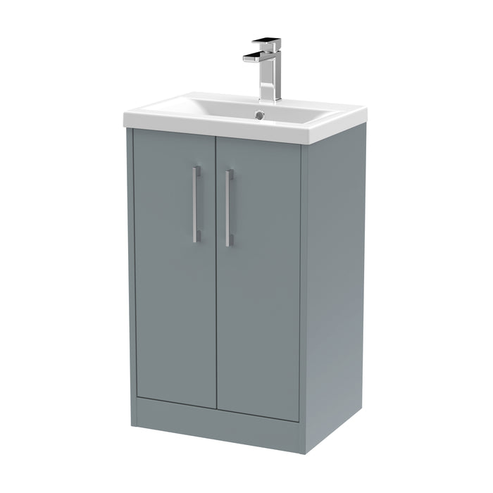 500mm Floor Standing 2 Door Vanity & Basin 1 Hudson Reed
