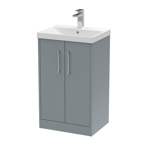 500mm Floor Standing 2 Door Vanity & Basin 3 Hudson Reed