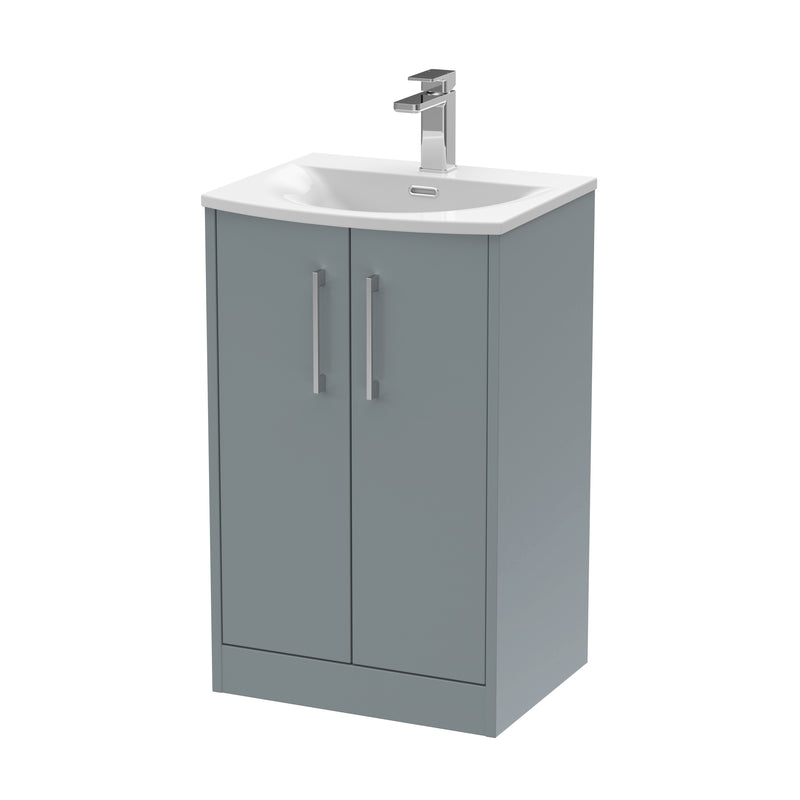 500mm Floor Standing 2 Door Vanity & Basin 4 Hudson Reed