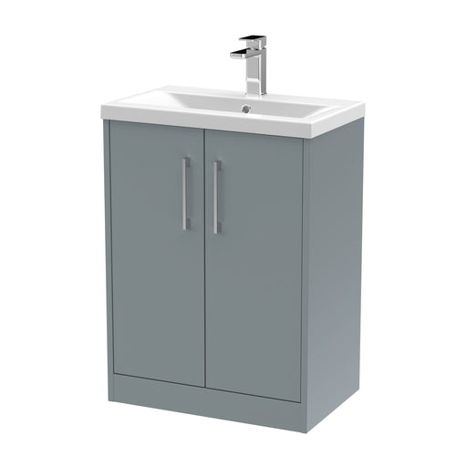 600mm Floor Standing 2 Door Vanity & Basin 1 Hudson Reed