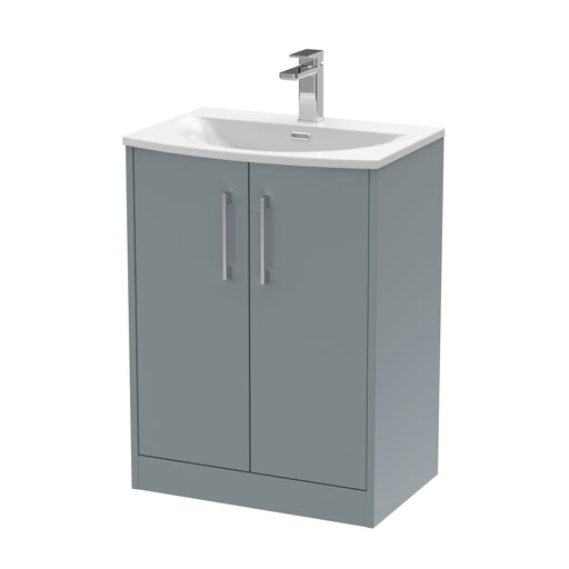 600mm Floor Standing 2 Door Vanity & Basin 4 Hudson Reed