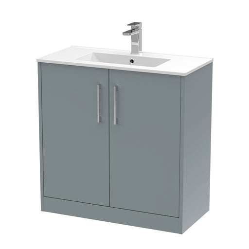 800mm Floor Standing 2 Door Vanity & Basin 2 Hudson Reed