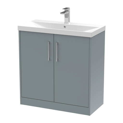 800mm Floor Standing 2 Door Vanity & Basin 3 Hudson Reed