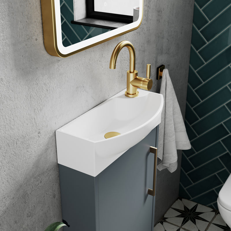 440mm Floor Standing 1 Door Unit & 1TH Basin LH Hudson Reed
