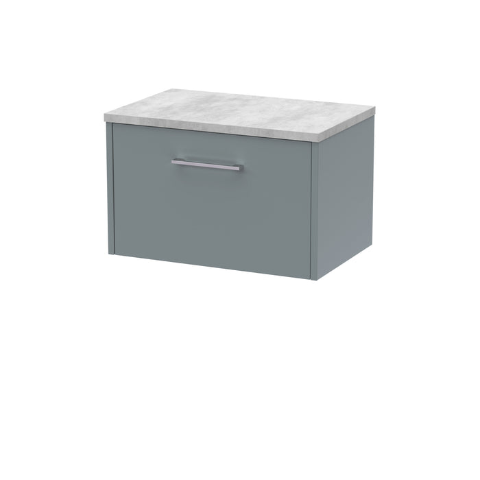 600mm Wall Hung Single Drawer Vanity & Laminate Top Hudson Reed