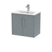 600mm Wall Hung 2 Door Vanity & Basin 2 Hudson Reed