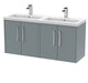 1200mm Wall Hung 4 Door Vanity & Double Basin Hudson Reed