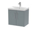 600mm Wall Hung 2 Door Vanity & Basin 3 Hudson Reed