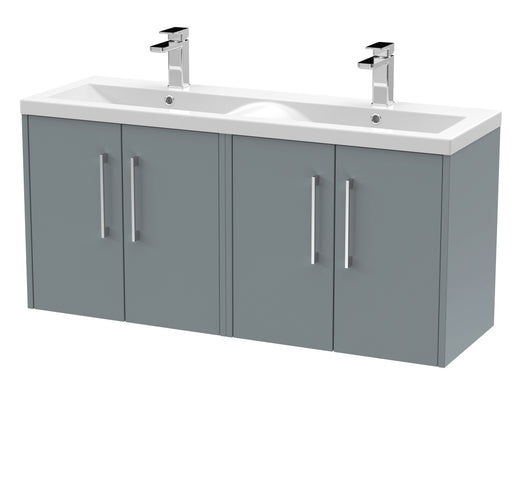 1200mm Wall Hung 4 Door Vanity & Double Basin Hudson Reed