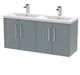 1200mm Wall Hung 4 Door Vanity & Double Basin Hudson Reed