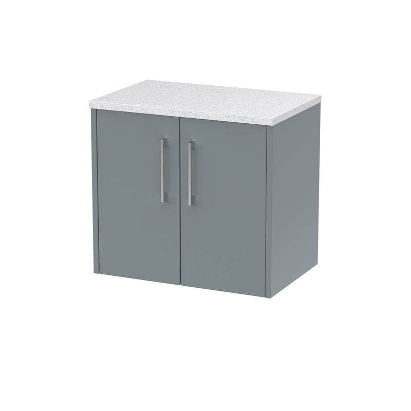 600mm Wall Hung 2 Door Vanity & Laminate Top Hudson Reed
