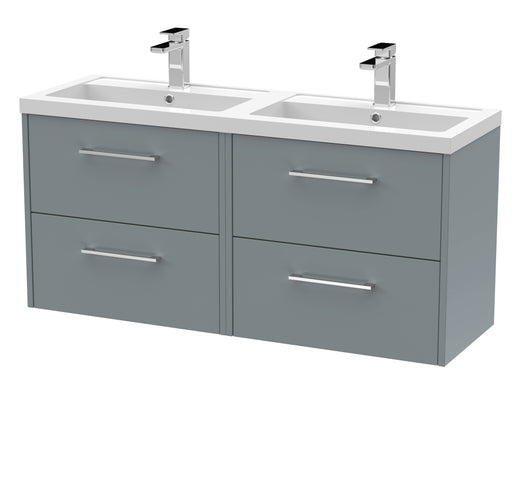1200mm Wall Hung 4 Drawer Vanity & Double Basin Hudson Reed