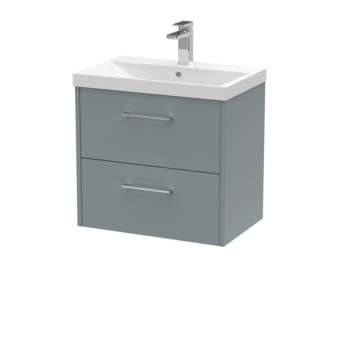600mm Wall Hung 2 Drawer Vanity & Basin 3 Hudson Reed