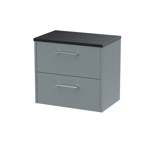600mm Wall Hung 2 Drawer Vanity & Laminate Top Hudson Reed