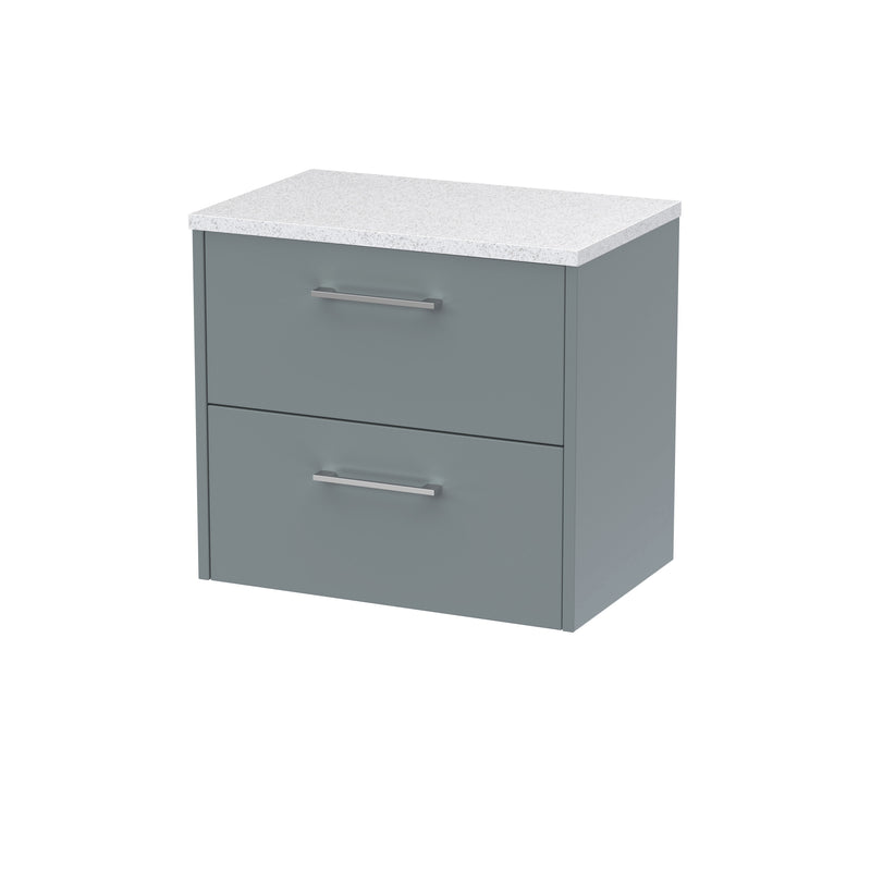 600mm Wall Hung 2 Drawer Vanity & Laminate Top Hudson Reed